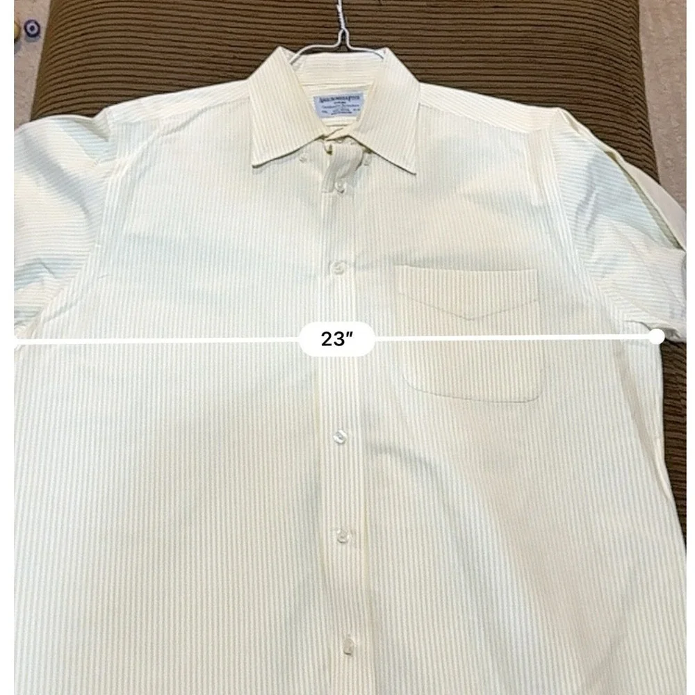 Abercrombie & Fitch Vintage Striped Cotton Button‎ Down Shirt Yellow White 15.5